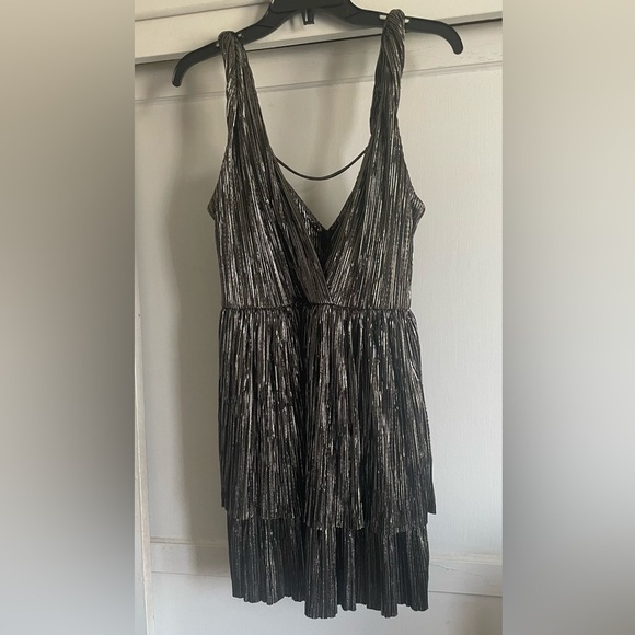 Sabina Musayev Alma Mini Dress In Black Metallic. Pre-Owned. No Belt Included. - Picture 8 of 13